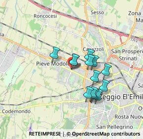 Mappa Via Fratelli Cervi, 42124 Reggio nell'Emilia RE, Italia (1.38846)