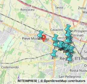 Mappa Via Fratelli Cervi, 42124 Reggio nell'Emilia RE, Italia (1.939)