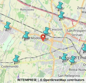 Mappa Via Fratelli Cervi, 42124 Reggio nell'Emilia RE, Italia (3.02727)