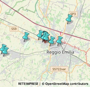 Mappa Via Fratelli Cervi, 42124 Reggio nell'Emilia RE, Italia (3.04692)