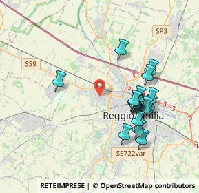 Mappa Via Fratelli Cervi, 42124 Reggio nell'Emilia RE, Italia (3.63611)