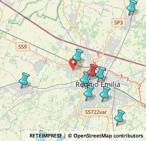 Mappa Via Fratelli Cervi, 42124 Reggio nell'Emilia RE, Italia (5.07909)