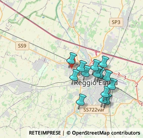 Mappa Via Fratelli Cervi, 42124 Reggio nell'Emilia RE, Italia (3.32214)