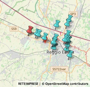 Mappa Via Fratelli Cervi, 42124 Reggio nell'Emilia RE, Italia (2.8965)