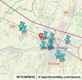 Mappa Via Fratelli Cervi, 42124 Reggio nell'Emilia RE, Italia (3.30182)