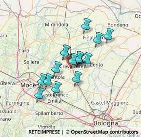 Mappa Via Sant'Agata, 40014 Crevalcore BO, Italia (9.915)