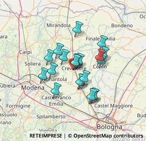 Mappa Via Sant'Agata, 40014 Crevalcore BO, Italia (10.2945)