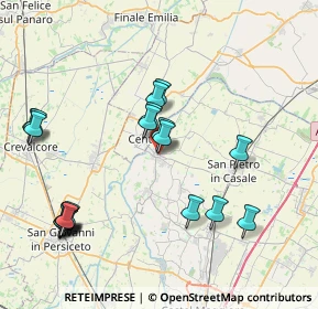 Mappa Via Circonvallazione Levante, 40066 Pieve di Cento BO, Italia (8.8465)