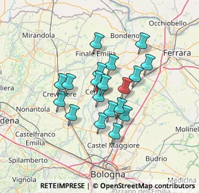Mappa Via Circonvallazione Levante, 40066 Pieve di Cento BO, Italia (10.07105)
