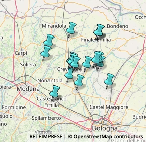 Mappa Via Borgofollo, 40014 Crevalcore BO, Italia (9.8235)
