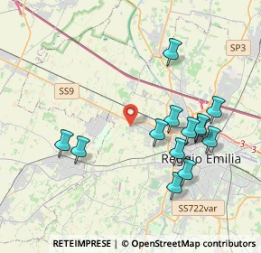 Mappa Via Romania, 42124 Reggio nell'Emilia RE, Italia (3.99154)