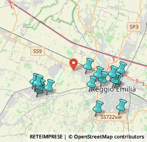 Mappa Via Romania, 42124 Reggio nell'Emilia RE, Italia (4.2575)