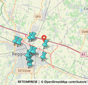 Mappa Via Giuseppe Torelli, 42122 Reggio nell'Emilia RE, Italia (3.73364)