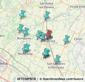 Mappa Via Argini Sud, 40014 Crevalcore BO, Italia (6.07375)