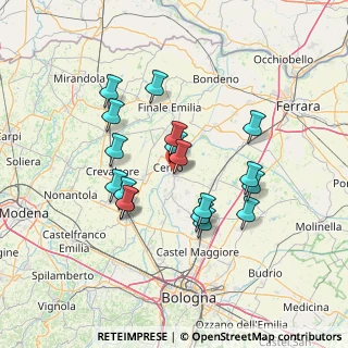 Mappa Via Melloni Giambattista, 40066 Pieve di Cento BO, Italia (12.55833)