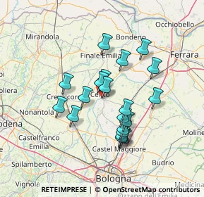 Mappa Via Ponte Nuovo, 40066 Pieve di Cento BO, Italia (11.7135)