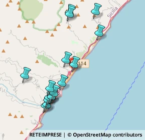 Mappa A18 Messina - Catania, 98027 Roccalumera ME, Italia (4.70938)