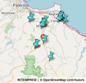 Mappa SS 121 Palermo-Agrigento, 90030 Bolognetta PA, Italia (7.45667)