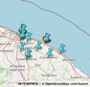 Mappa Via Fratelli Rosselli, 70042 Mola di Bari BA, Italia (14.5)