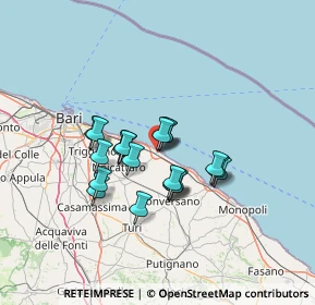 Mappa Via Fratelli Rosselli, 70042 Mola di Bari BA, Italia (10.624)