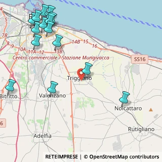 Mappa Via Enrico de Nicola, 70019 Triggiano BA, Italia (6.485)