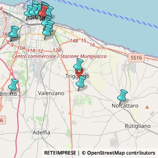 Mappa Via Enrico de Nicola, 70019 Triggiano BA, Italia (7.2925)