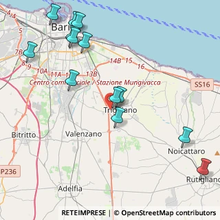 Mappa Via Fringuello, 70019 Triggiano BA, Italia (5.47538)