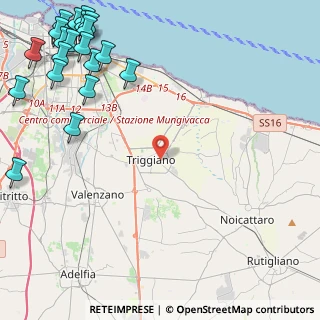 Mappa Via Giacomo Leopardi, 70019 Triggiano BA, Italia (7.6055)