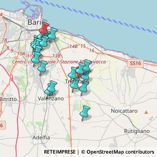 Mappa Via del Carmelo, 70019 Triggiano BA, Italia (4.135)