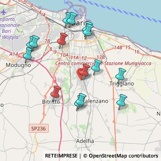 Mappa Via di Ceglie del Campo Settembrini, 70129 Bari BA, Italia (4.57867)