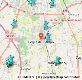 Mappa Via di Ceglie del Campo Settembrini, 70129 Bari BA, Italia (3.32714)