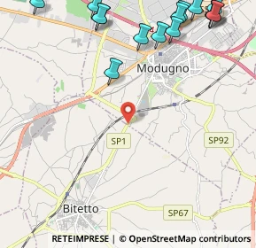 Mappa Strada Provinciale 1 - SP1 Km 0, 70026 Modugno BA, Italia (3.41067)