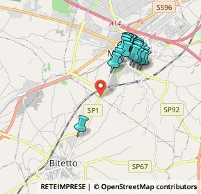 Mappa Strada Provinciale 1 - SP1 Km 0, 70026 Modugno BA, Italia (1.855)