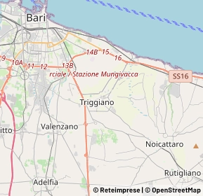 Mappa 70019 Triggiano BA, Italia (5.7385)