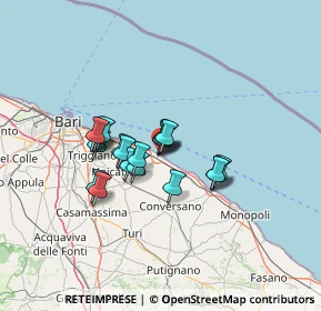 Mappa Via Vincenzo Gioberti, 70042 Mola di Bari BA, Italia (9.9845)