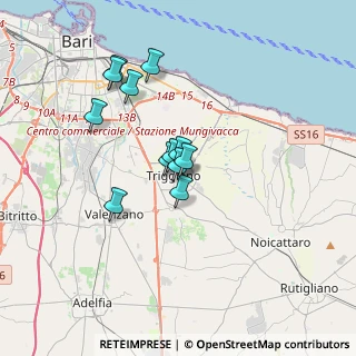 Mappa Vico Mascagni, 70019 Triggiano BA, Italia (2.87083)