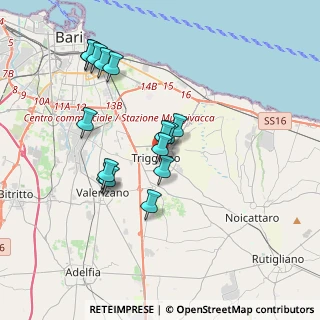 Mappa Vico Mascagni, 70019 Triggiano BA, Italia (3.618)