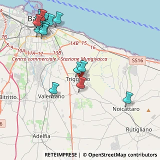 Mappa Vico Mascagni, 70019 Triggiano BA, Italia (5.72813)