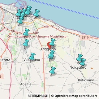 Mappa Vico Mascagni, 70019 Triggiano BA, Italia (5.5075)