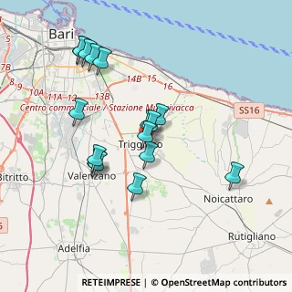Mappa Via Fabio Filzi, 70019 Triggiano BA, Italia (3.80188)