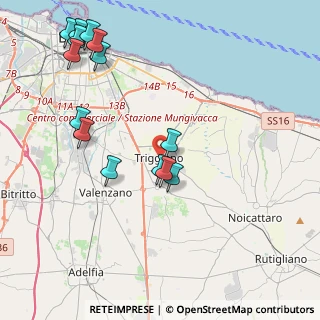 Mappa Via Molino a Vapore, 70019 Triggiano BA, Italia (5.08786)