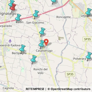 Mappa Via Giacomo Leopardi, 35020 Casalserugo PD, Italia (3.2175)