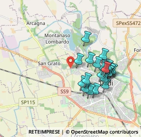 Mappa Via San Gualtero, 26900 Lodi LO, Italia (1.7095)