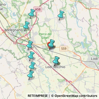 Mappa Via S. Giovanni Bosco, 26838 Tavazzano con Villavesco LO, Italia (3.85909)