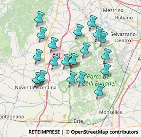 Mappa Via Campo Fiera, 35030 Vò PD, Italia (6.6425)