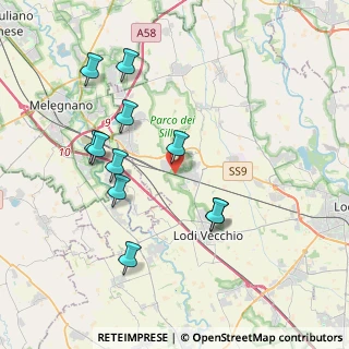 Mappa Via Leopoldo Penagini, 26838 Tavazzano con Villavesco LO, Italia (3.84545)