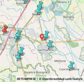 Mappa Via Quattro Strade, 20084 Lacchiarella MI, Italia (2.68333)