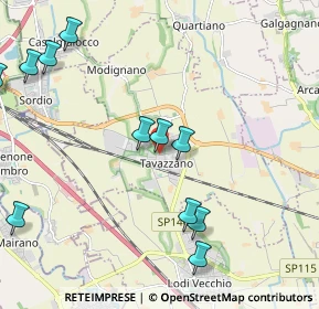 Mappa Vicolo Sillaro, 26838 Tavazzano con Villavesco LO, Italia (2.49182)