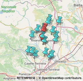 Mappa Via Don Primo Mazzolari, 10086 Rivarolo Canavese TO, Italia (9.8015)