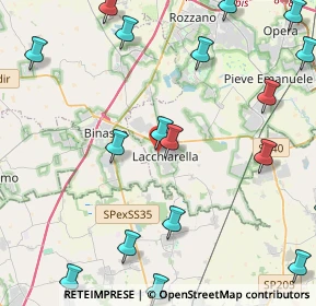 Mappa Via Fratelli Cervi, 20084 Lacchiarella MI, Italia (6.1365)